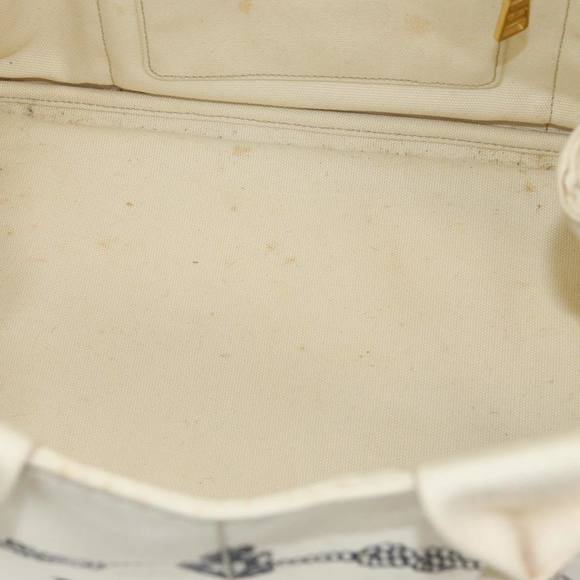PRADA Canapa MM Hand Bag Canvas Cream Auth 83516 - Picture 15 of 16